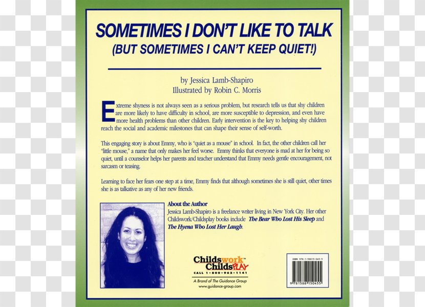 Sometimes I Don't Like To Talk (But Can't Keep Quiet!) Book Shyness Child And Work It Out - Paper Product - Too Much Transparent PNG