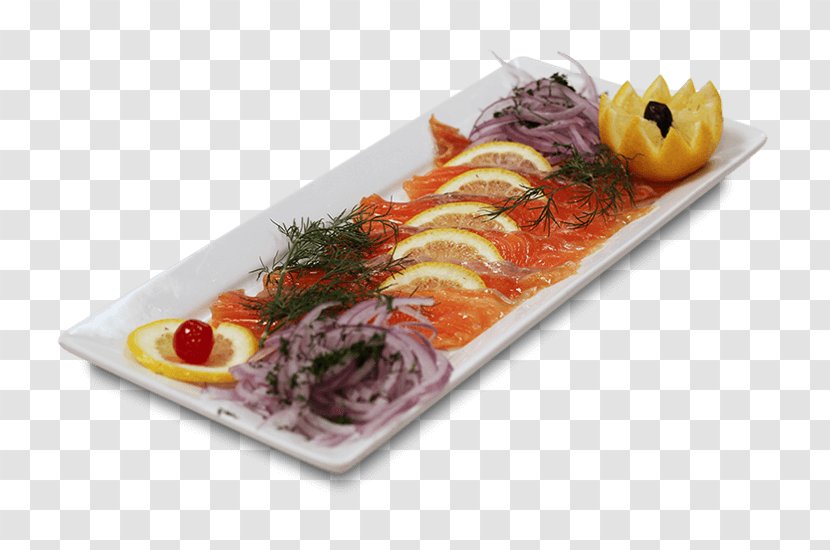 Sashimi Smoked Salmon Platter Restaurant Fish - Onion Slices Transparent PNG
