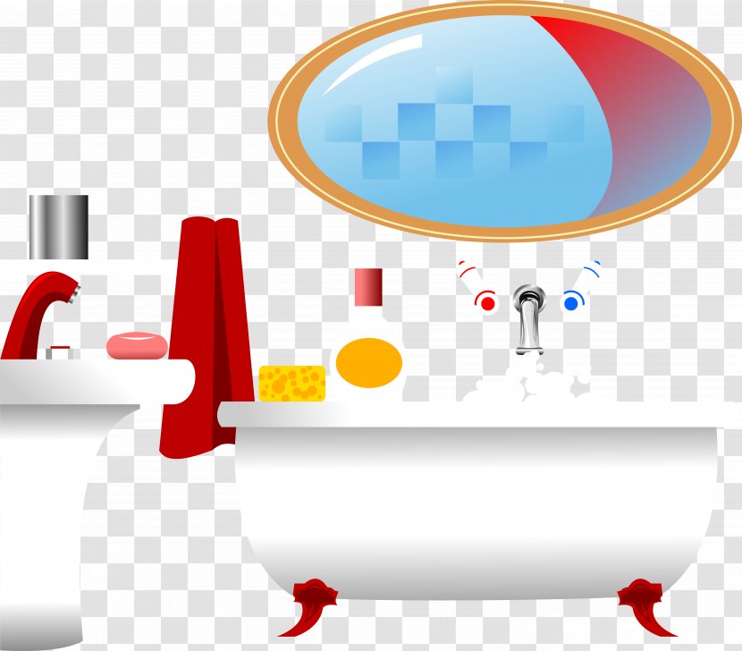 Sink Bathroom Bathtub Mirror - Vector Wash Basin With Transparent PNG
