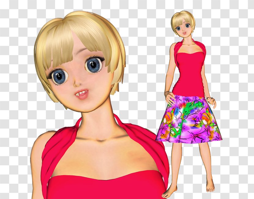 Barbie Blond Long Hair Brown - Frame Transparent PNG