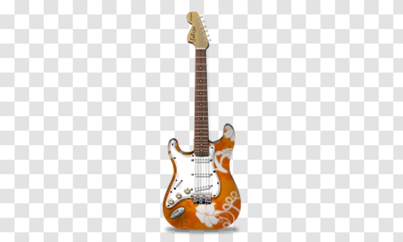 Fender Stratocaster Electric Guitar Icon - Watercolor - Red Transparent PNG