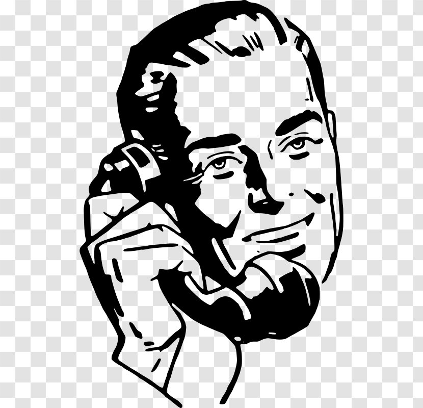 Mobile Phones Telephone Clip Art - Black And White - Facial Expression Transparent PNG