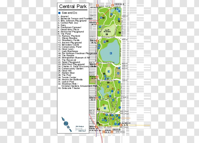 Central Park Map Water Resources Transparent PNG