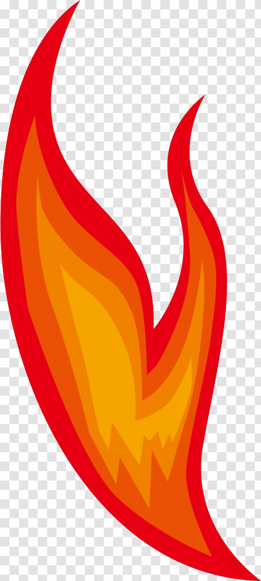 Red Flame Clip Art - Hand Painted Transparent PNG