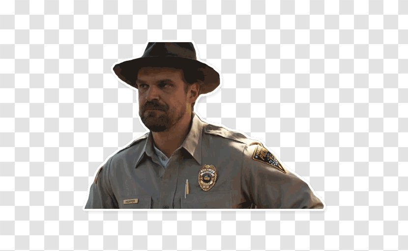 Telegram Stranger Things Sticker Army Officer - Facial Hair - Strangers Transparent PNG