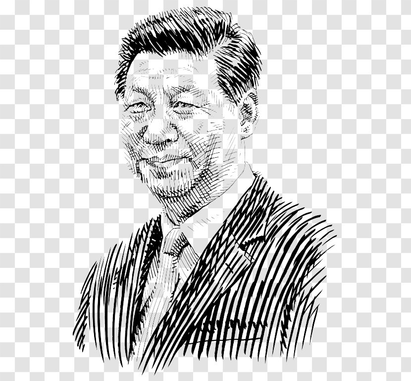 Xi Jinping Trade War World Economy China Sketch - Moustache Transparent PNG