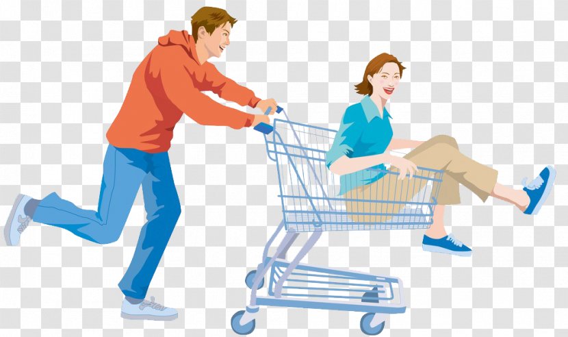 Shopping Cart Illustration - Human Behavior - For Men And Women Hand-drawn Illustrations Transparent PNG