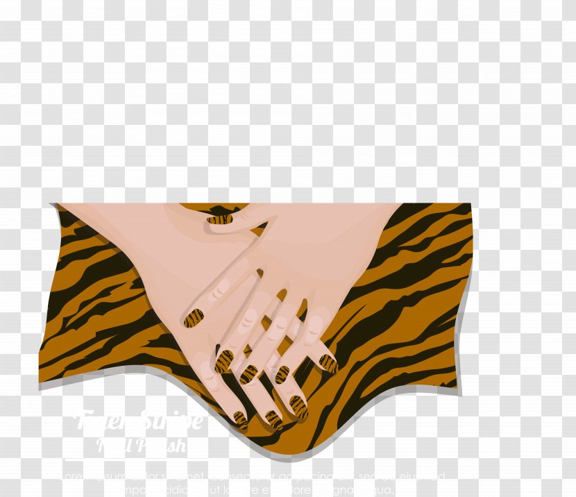 Tiger Nail Polish - Briefs - On Your Finger Transparent PNG