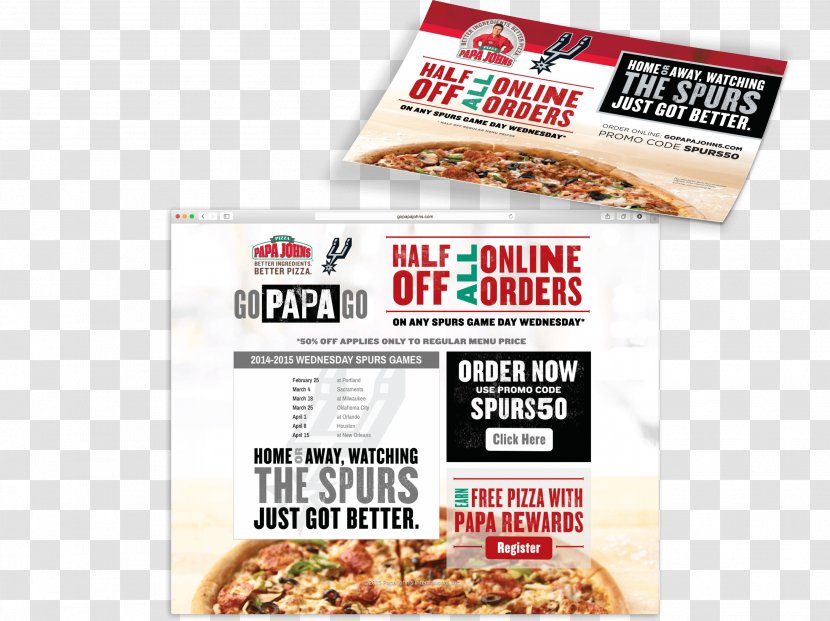 Pizza Papa John's Cuisine Recipe Food - Advertising Transparent PNG