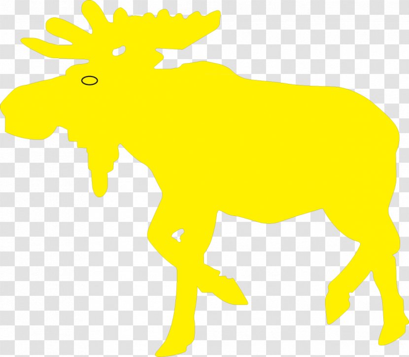 Yellow Clip Art Line Tree Snout - Moose - Barricade Silhouette Transparent PNG