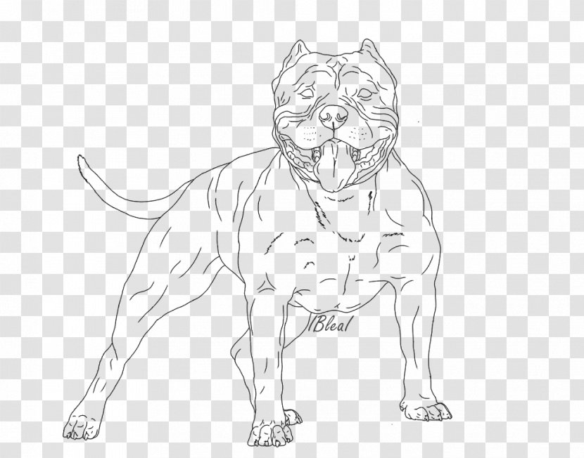 Whiskers Line Art Dog Breed American Bully Sketch - Mammal Transparent PNG