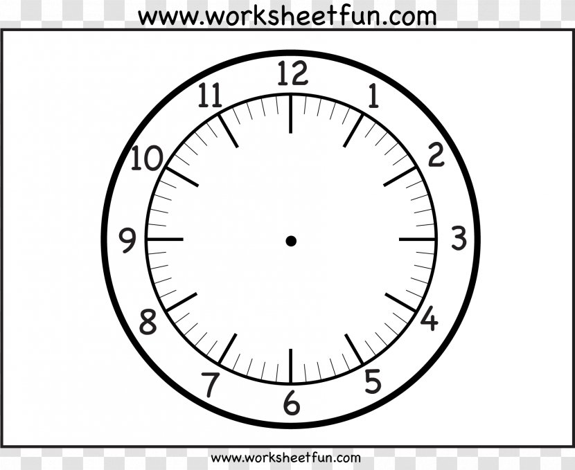 Clock Face Minute Worksheet Clip Art - Line - Faces Transparent PNG