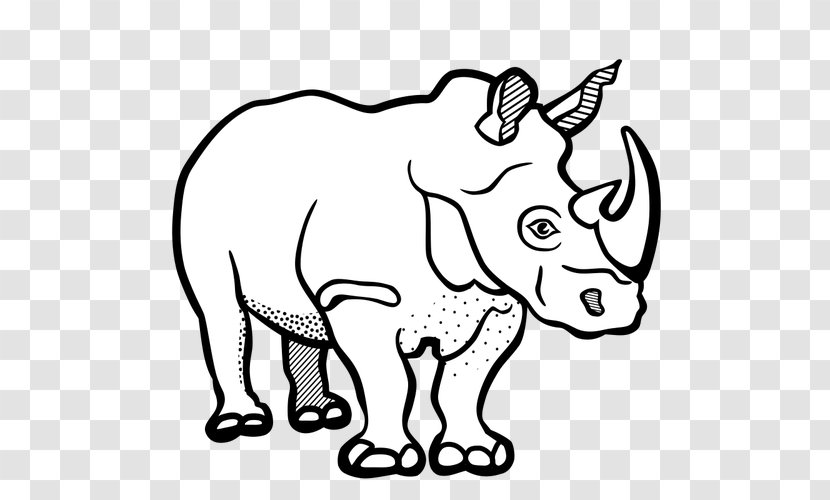 Rhinoceros Clip Art Line Vector Graphics Image - Animal Figure - Badak Transparent PNG