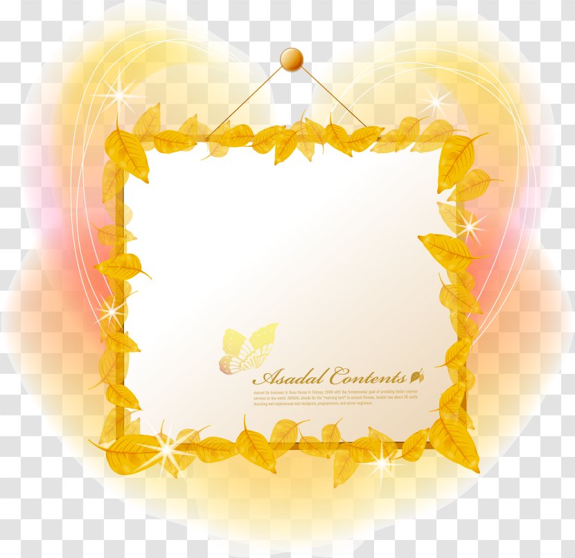 Picture Frames Autumn Clip Art - Maple Leaf - Golden Dream Pattern Background,Notes Transparent PNG