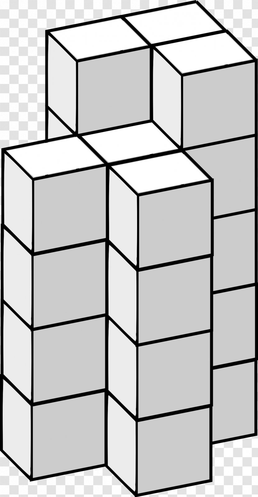 Rectangle Area Square Pattern - White - Cube Transparent PNG