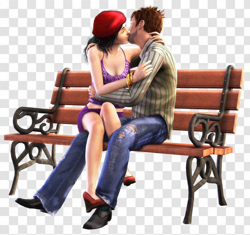 The Sims 3: World Adventures Online 2 4 MySims - Sitting - Kiss Transparent PNG