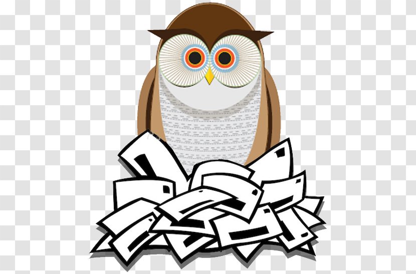 Bird Line Drawing - Art - Glasses Eastern Screech Owl Transparent PNG