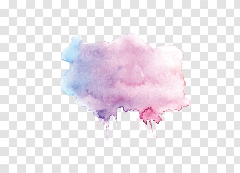 Pink Watercolor Paint Cotton Candy Cloud Transparent PNG