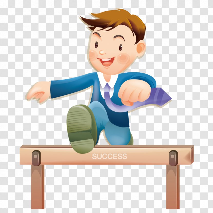 Cartoon Child Man Illustration - Comics - Wearing A Suit Hurdle Transparent PNG