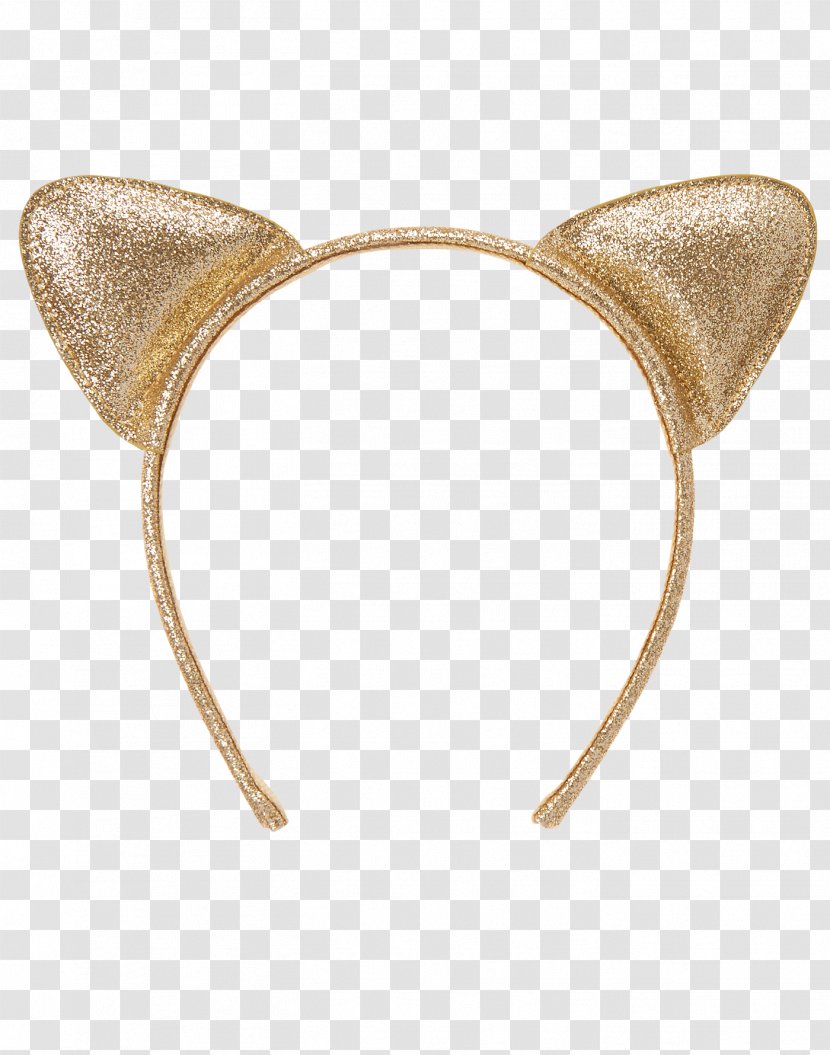 Ear Headband Sequin Gold Cat - Jewellery Transparent PNG