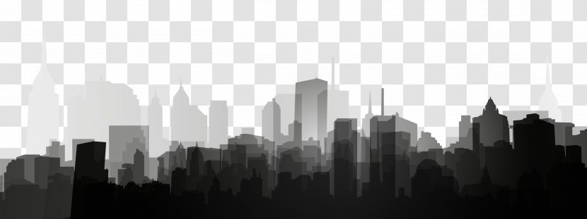Black And White Template Poster Shadow - Stock Photography - Building Transparent PNG