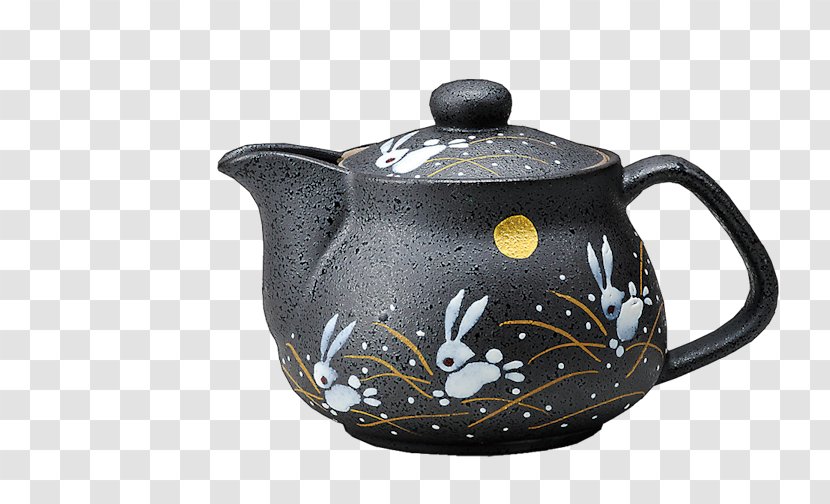 Teapot Sake Set Kutani Ware Ceramic - Black Tea Transparent PNG