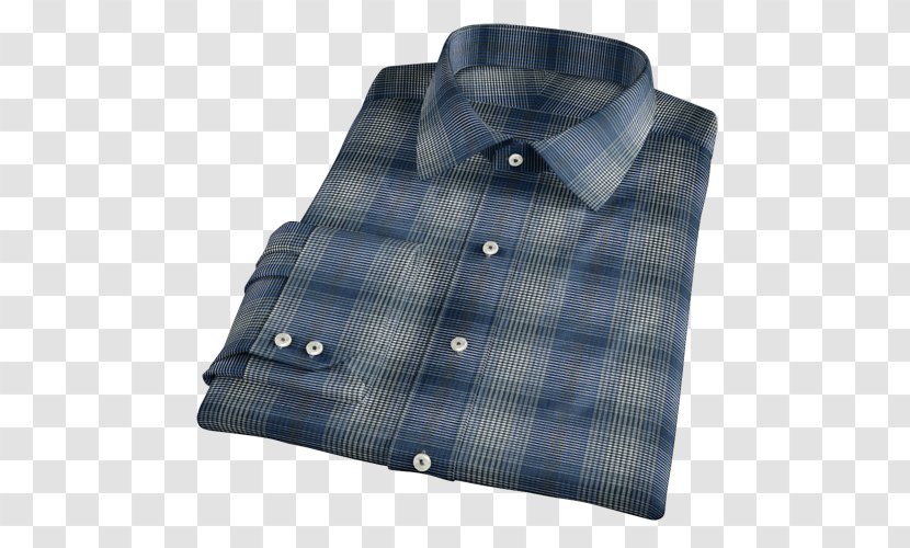 Dress Shirt Tartan Collar Button Sleeve Transparent PNG