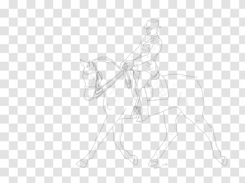 Mane Dressage Bridle Horse Line Art - White Transparent PNG