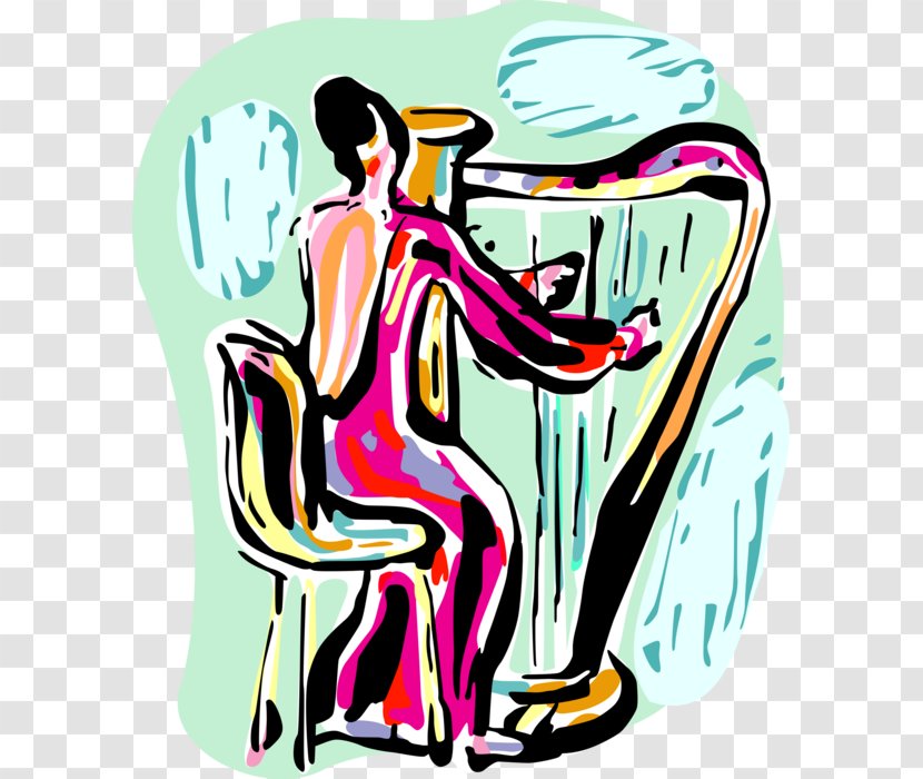 Clip Art Illustration Human Behavior Product Cartoon - Harpist Sign Transparent PNG