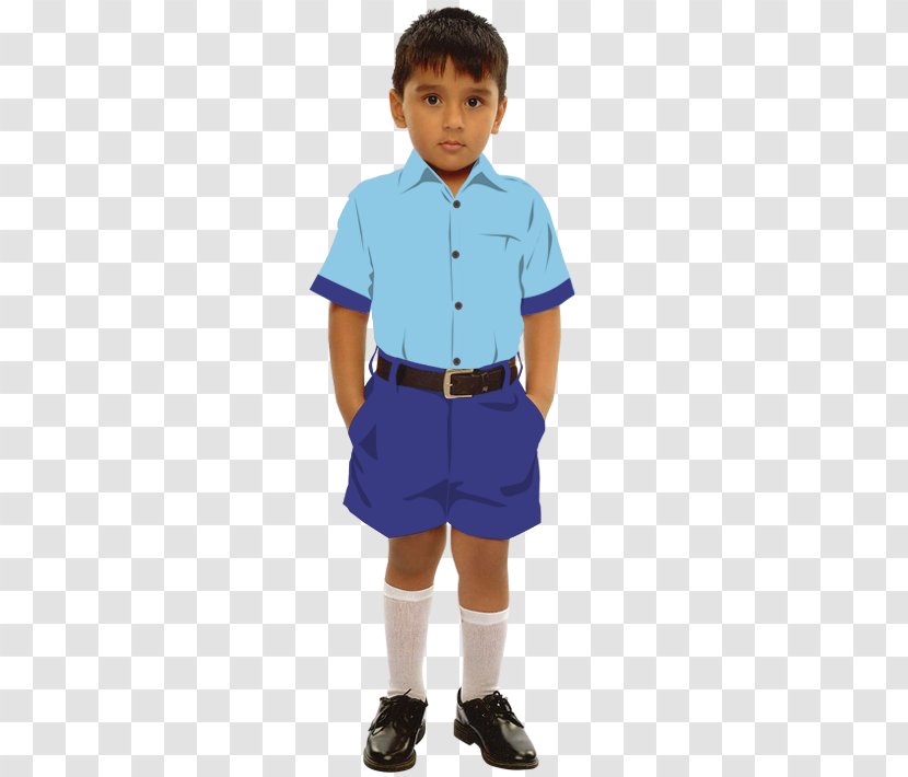 School Uniform T-shirt Dress - Blue Transparent PNG