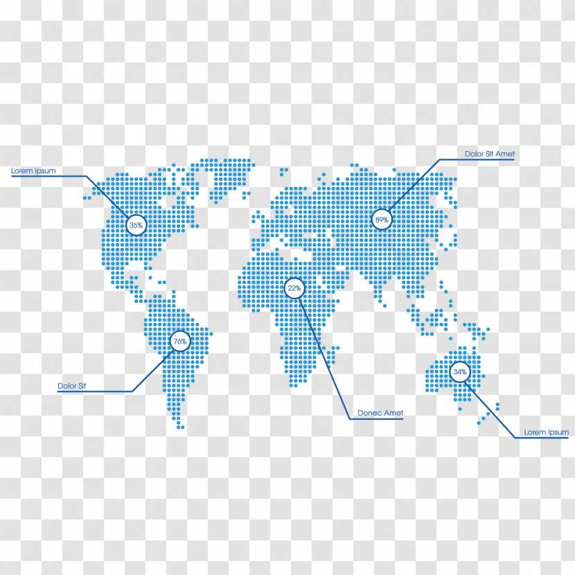 Globe World Map - Blue Transparent PNG