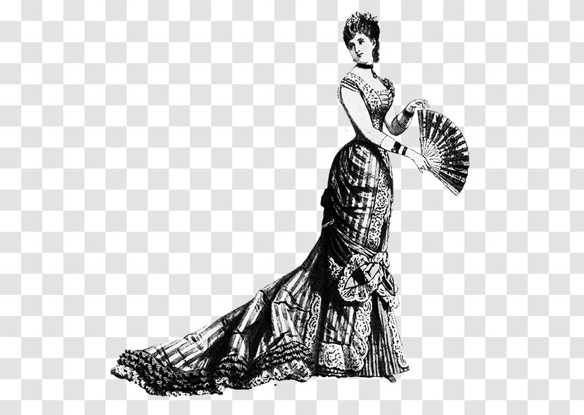 Woman Victorian Era Dress Regency Evening Gown - Fashion Illustration - Huoshao Background Transparent PNG