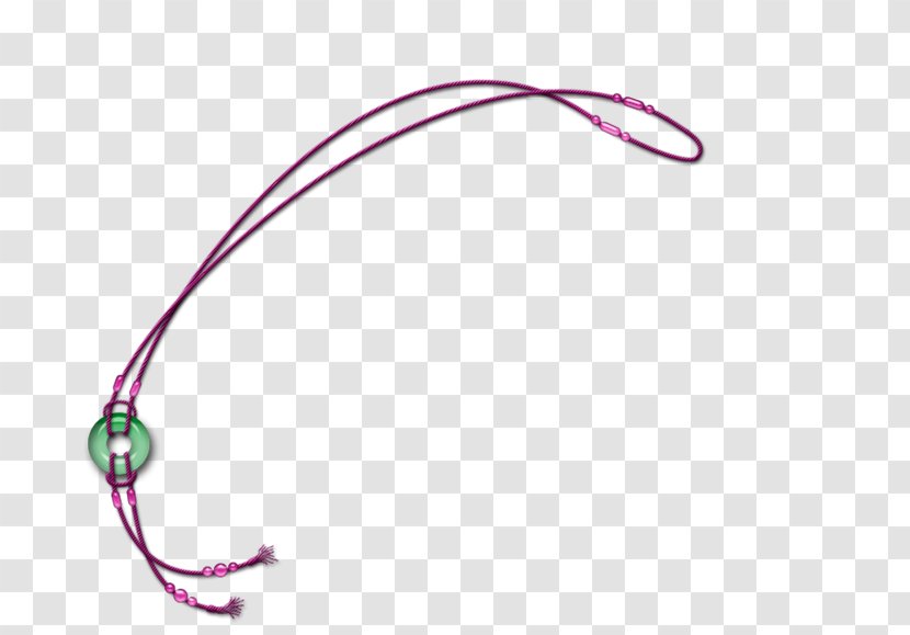 Jade Rope Necklace Purple - Magenta - Decorative Pattern Transparent PNG