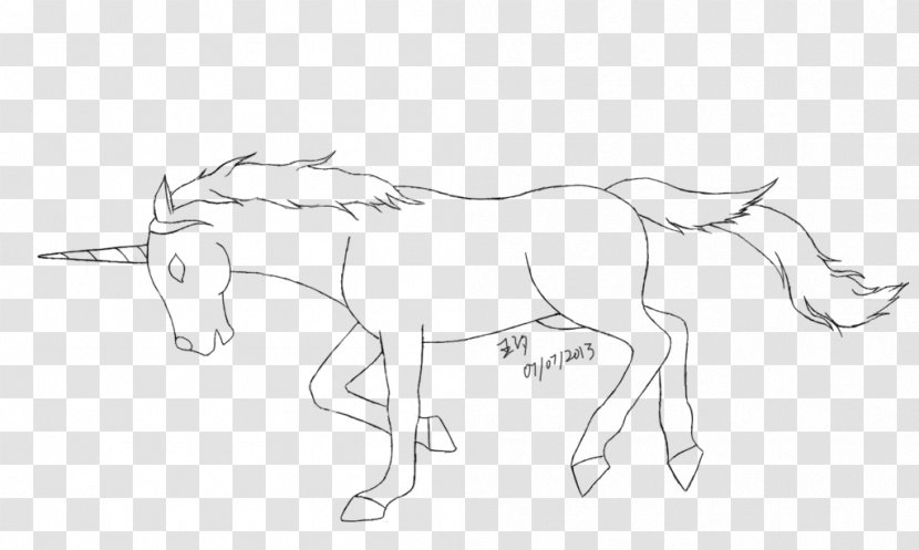 Mustang Mule Pony Pack Animal Drawing - Line Art - Unicorn Head Transparent PNG
