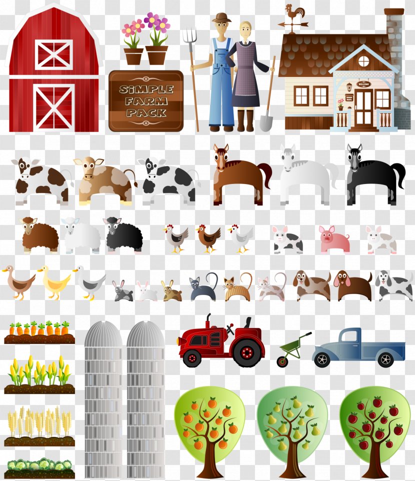 Paper Model Silo Farm Collage - Barn Transparent PNG