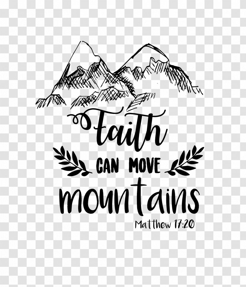 T-shirt Black And White Faith - Mountain Car Transparent PNG