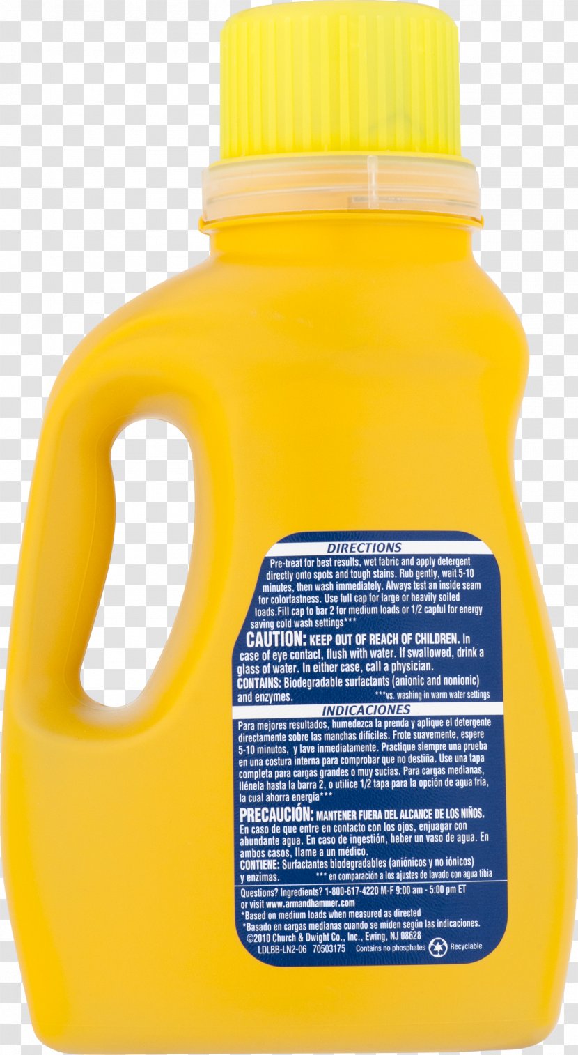 Arm & Hammer Laundry Detergent Stain OxiClean Liquid - Church Dwight - Bottle Transparent PNG