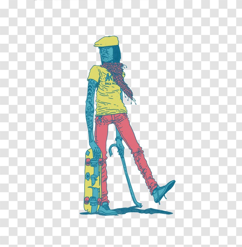Skateboarding Crime Skatepark Illustration - Suspect - Hat Blue Skateboard Man Transparent PNG