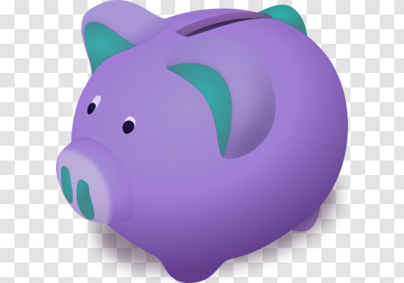 Piggy Bank Clip Art - Purple - Banking Cliparts-Vector Transparent PNG