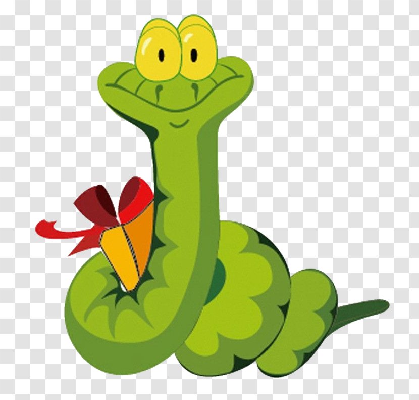 Snake Chinese Zodiac - Frog - Green And Gift Box Transparent PNG