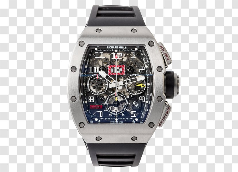 Watch Richard Mille Flyback Chronograph Lotus F1 - Tourbillon Transparent PNG