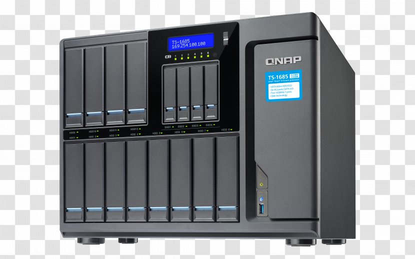 QNAP TS-1635 Network Storage Systems TVS-682T-I3-8G/ 6 Bay NAS High-capacity 16-Bay Xeon D Super TS-1685-D Diskless Node - Electronic Device - Iscsi Transparent PNG