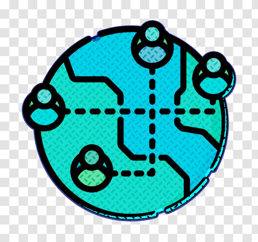 Globe Icon Network Social Media - Turquoise Transparent PNG