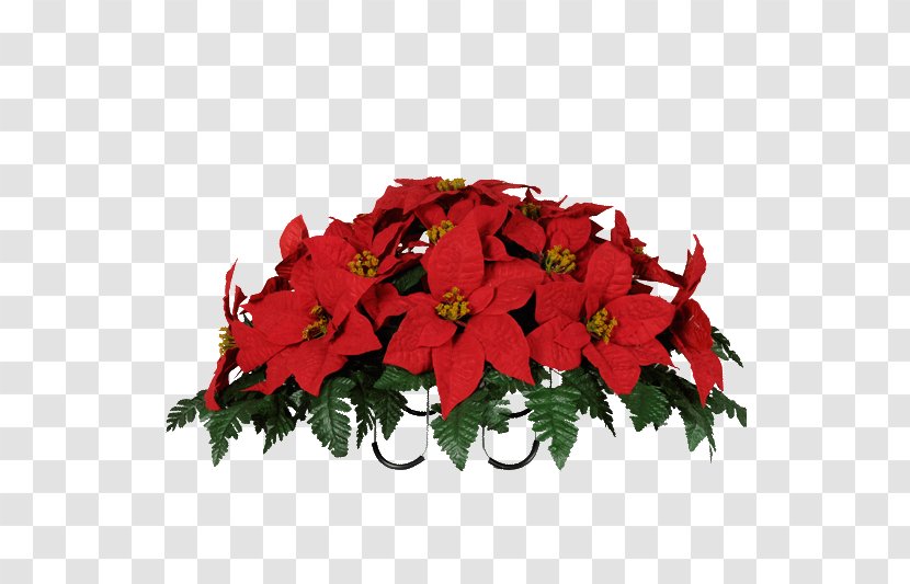 Poinsettia Artificial Flower Bouquet Christmas - Floral Design Transparent PNG