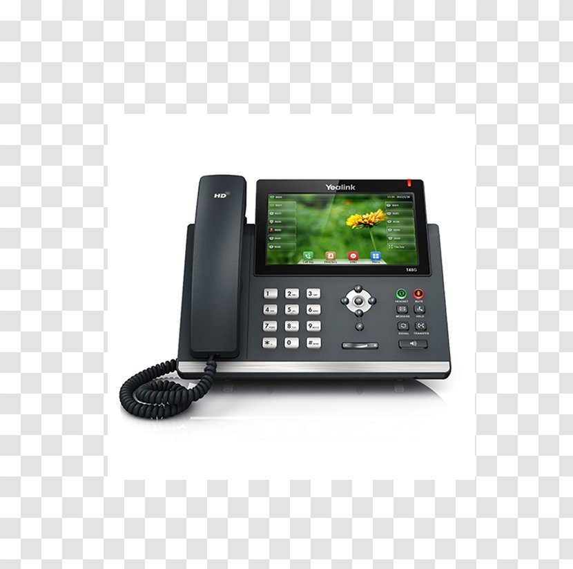 Yealink SIP-T48G VoIP Phone Telephone Session Initiation Protocol Gigabit Ethernet - Gadget - Touchscreen Transparent PNG