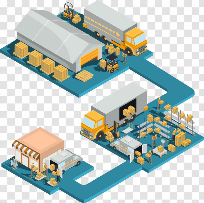 Logistics Isometric Projection - Royaltyfree - Warehouse Transparent PNG