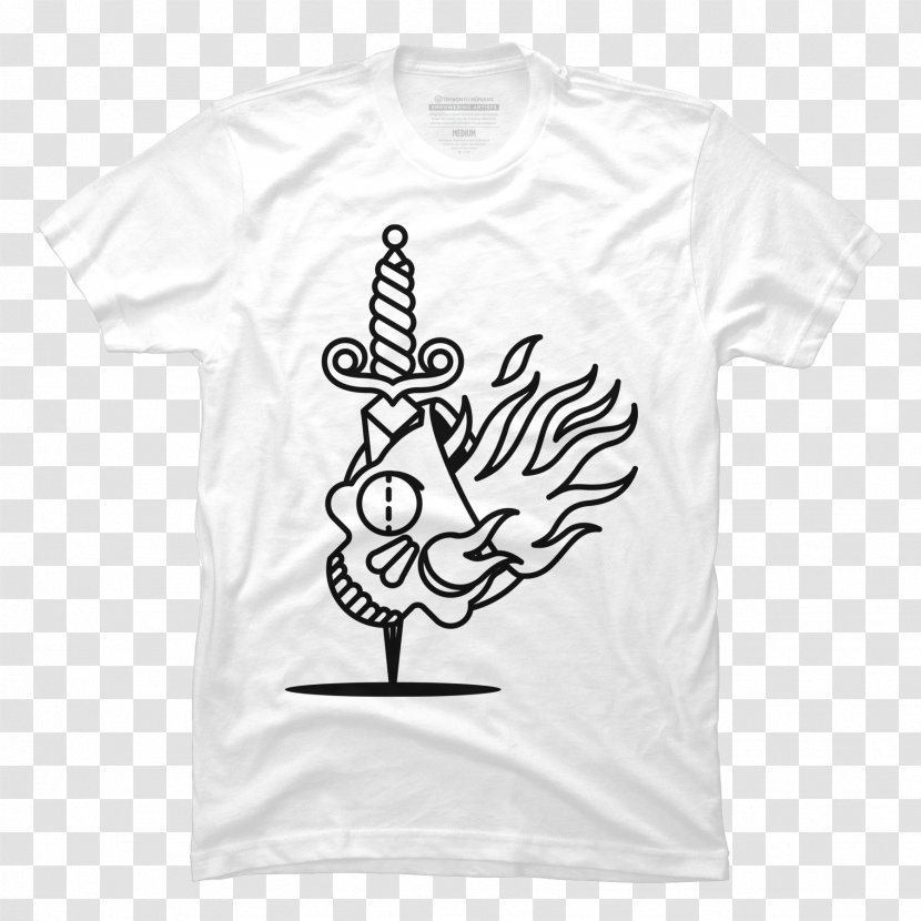 T-shirt Bird Sleeve White Bluza - Black And Transparent PNG