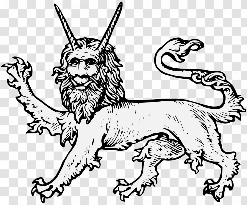 Fictitious & Symbolic Creatures In Art With Special Reference To Their Use British Heraldry Manticore Drawing - Monster Transparent PNG