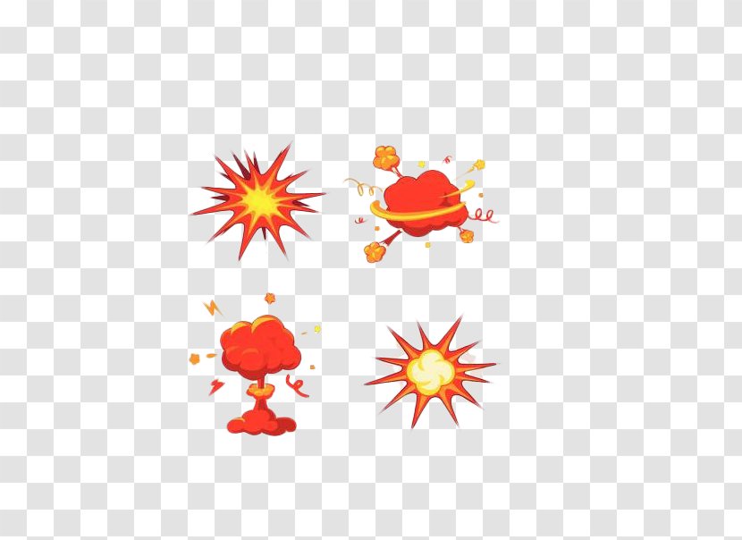 Explosion Cartoon Bomb Illustration - Flower - Hand-painted Effect Transparent PNG