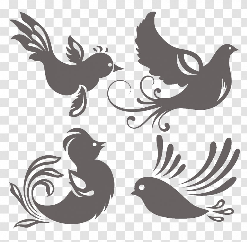 Bird Silhouette Computer File - Visual Arts - Birds Vector Silhouettes Transparent PNG